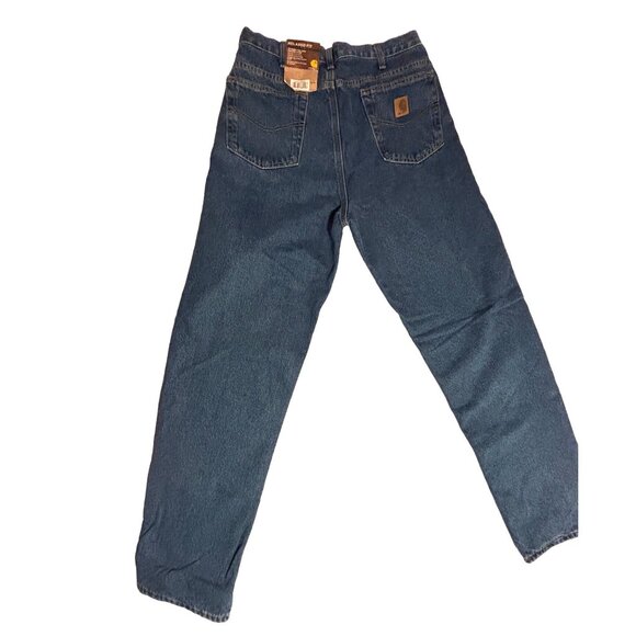 Carhartt NWT Mens Blue Denim Relaxed Fit Flannel Lined Jeans Size 50x32 - Picture 5 of 11